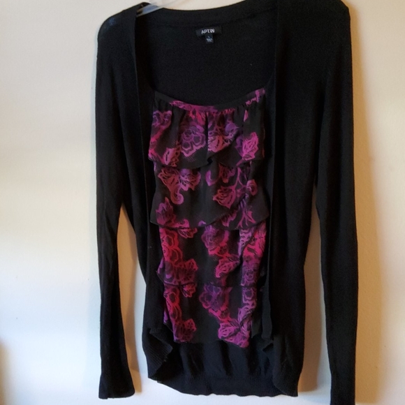 Apt. 9 one piece blouse and cardigan - Picture 1 of 4